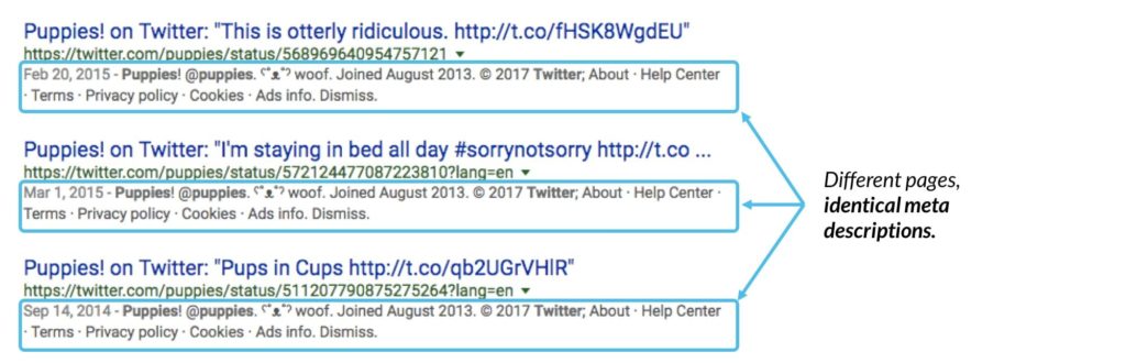 meta descriptions repetition