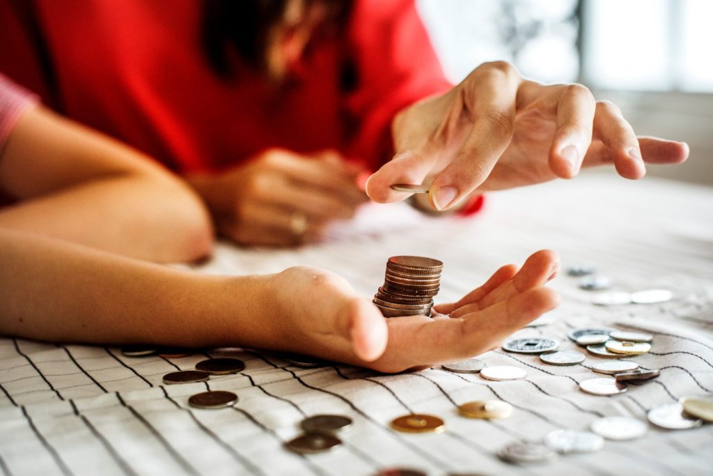 Man counting money