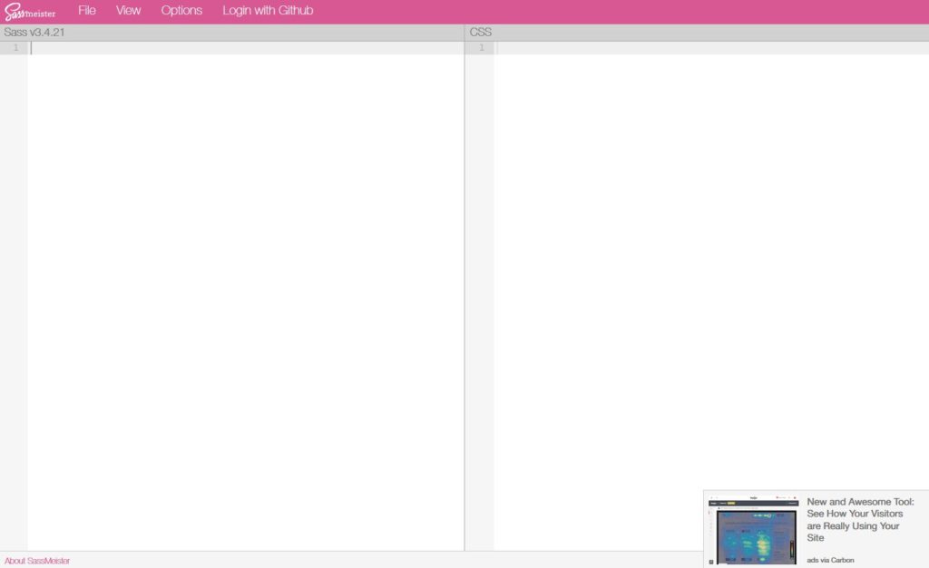 Sassmeister Website Screenshot
