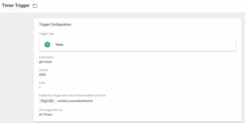 Timer Trigger Google Tag Manager