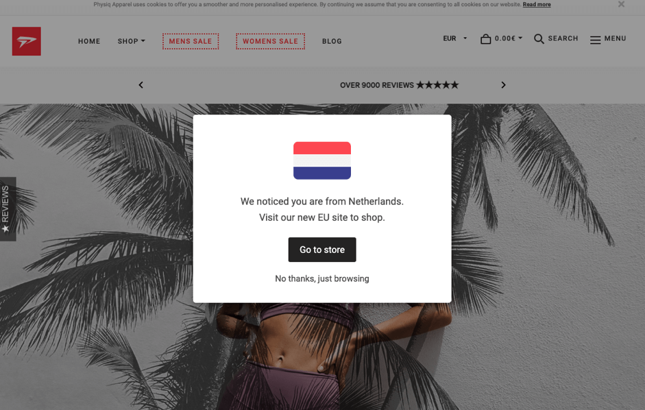 Personalised online shop front