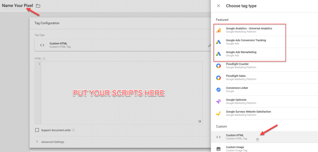 Adding a script in Google Tag Manager