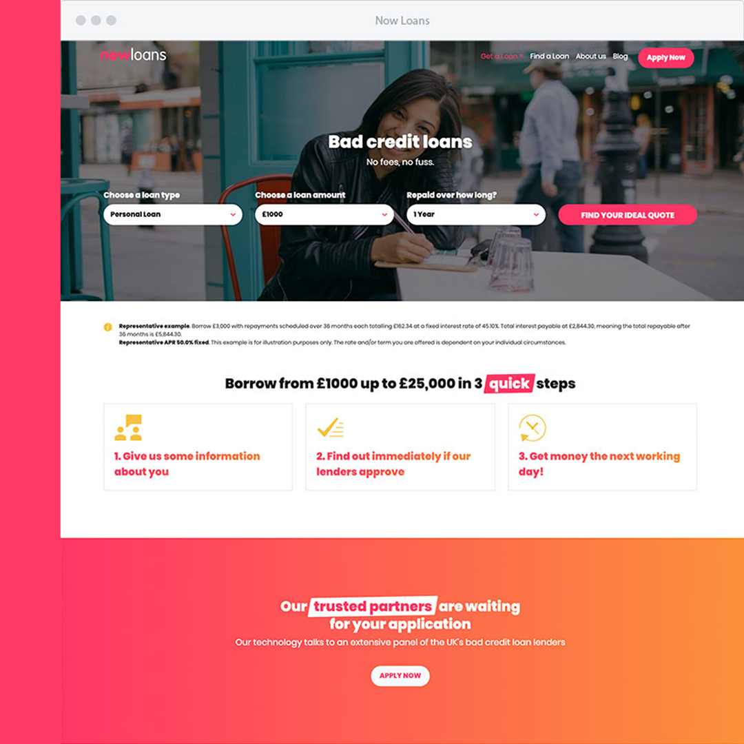 Case study image for Now Loans SEO