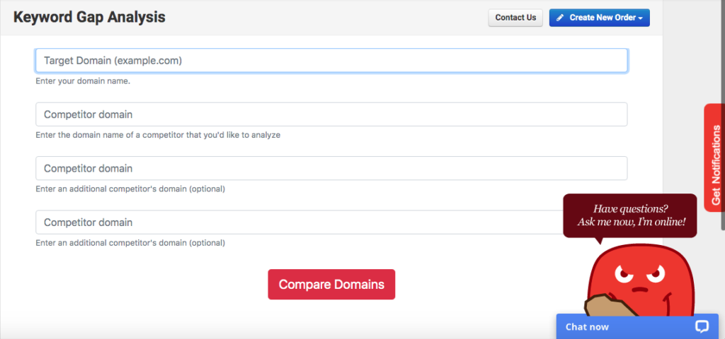 Keyword gap analysis tool